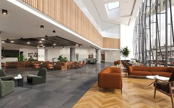 Inside of campus at Aston University