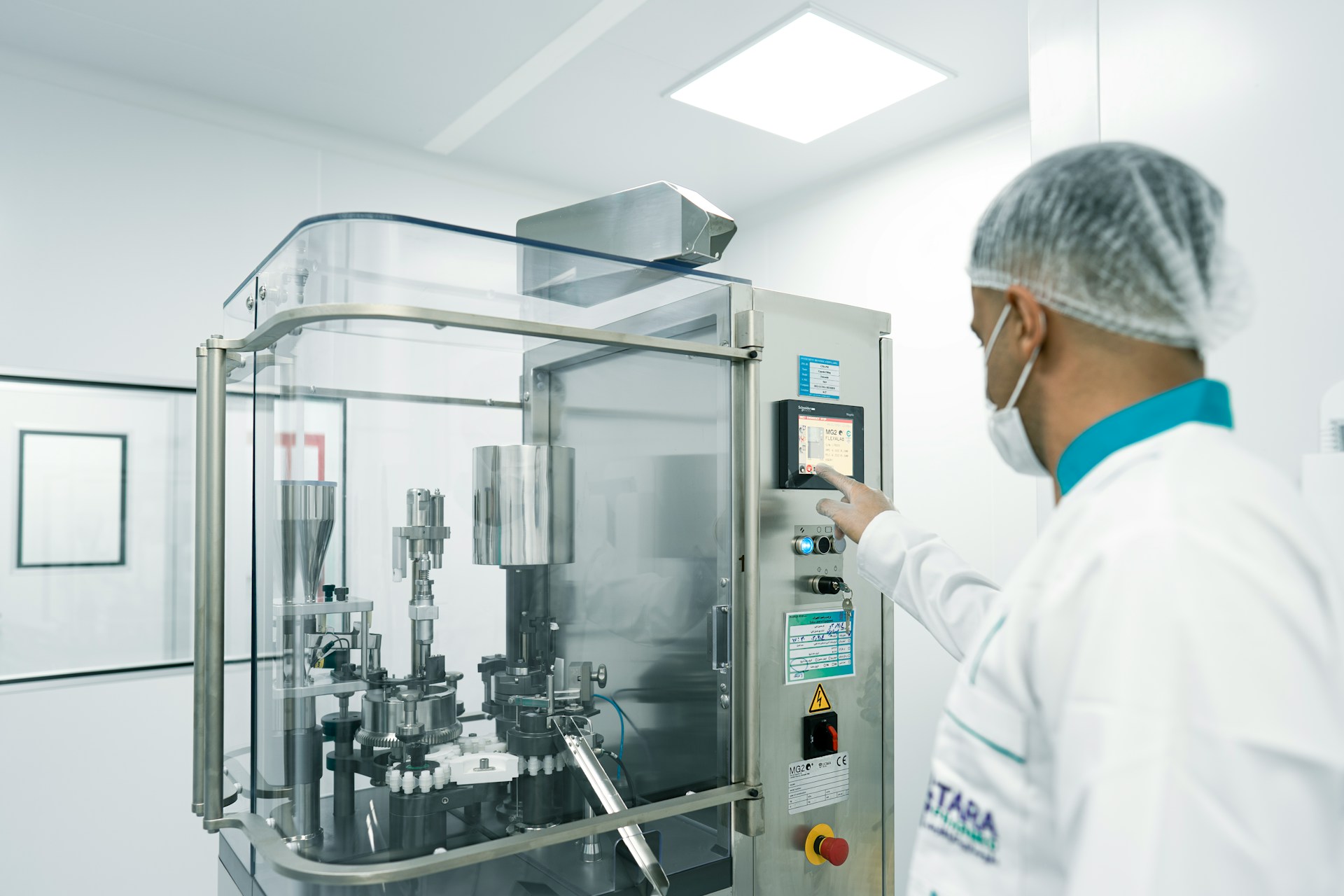 Worker operating machinery